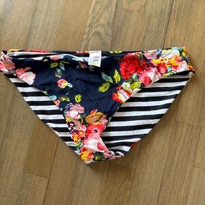 Rad Swim Reversible Floral/Striped Bottoms